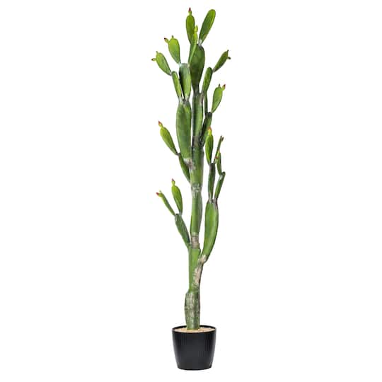 7Ft Potted Green Cactus By Vickerman | 7 ft | Michaels®
